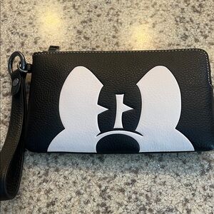 Coach Disney limited edition Black and White Wristlet Clutch